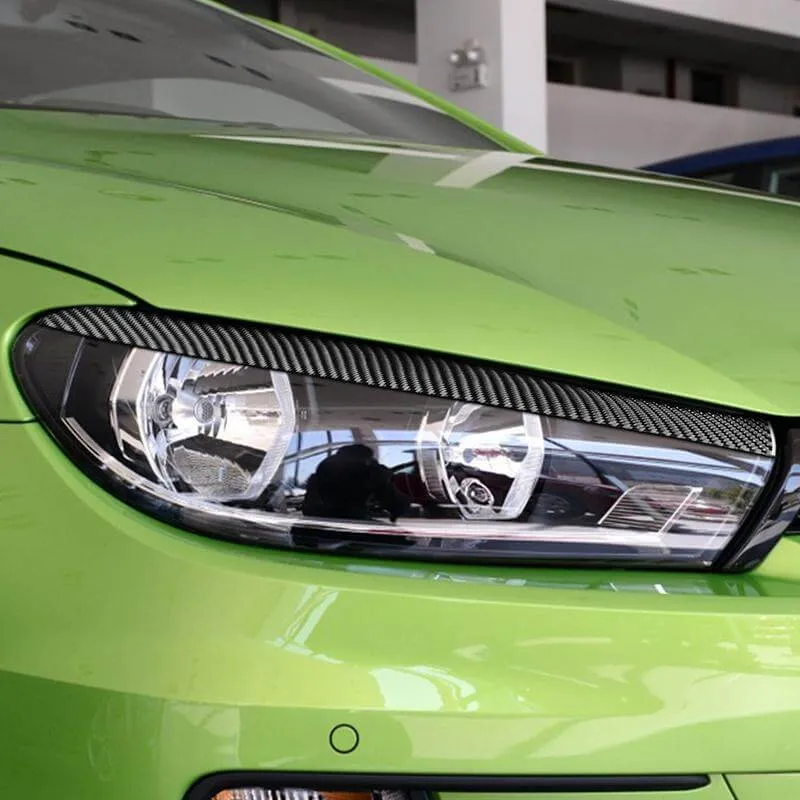 (Set of 2) Pinalloy Real Carbon Fiber Headlight Eyelids Eyebrows For Scirocco 2009-16 models
