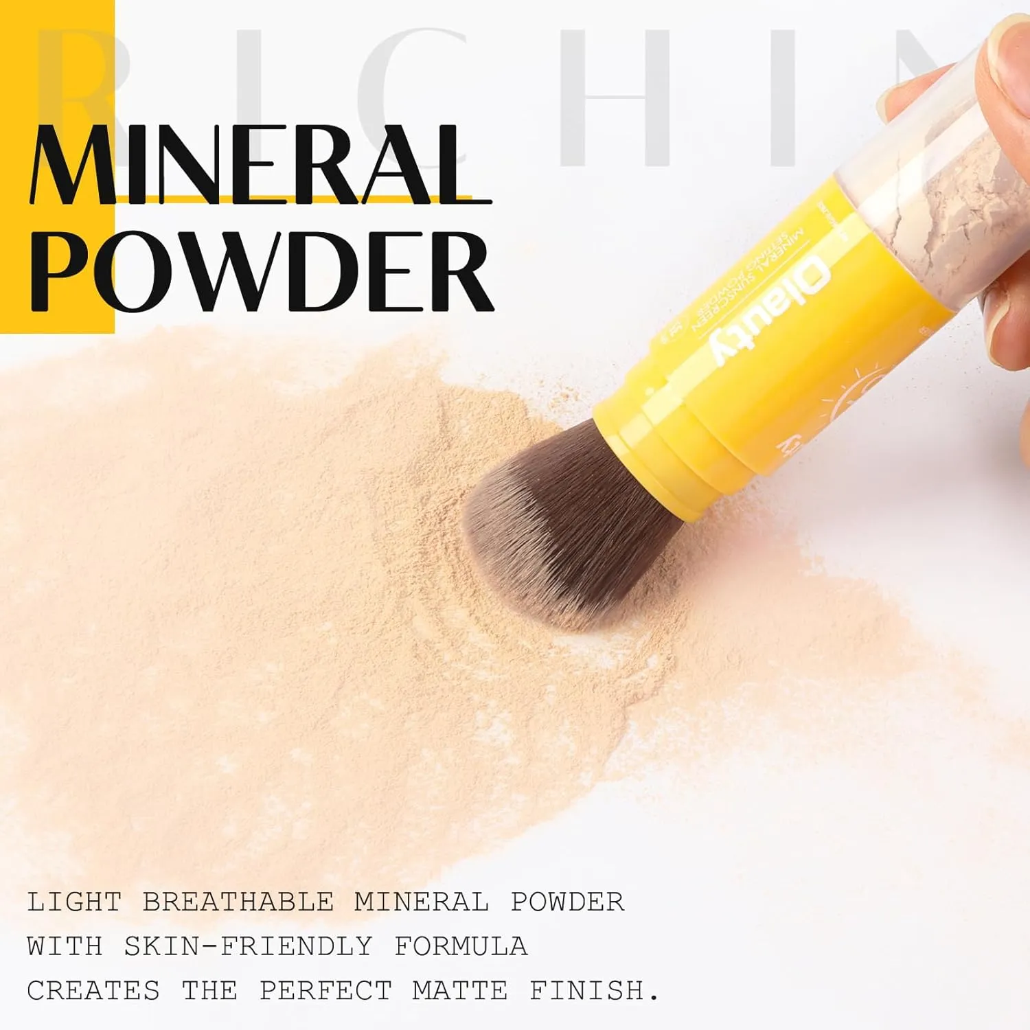 Setting Mineral Sunscreen Powder Mineral Brush Powder SPF 35 PA   Makeup Setting Powder for Face Oil Control Natural Matte Finish Light Breathable for All Skin