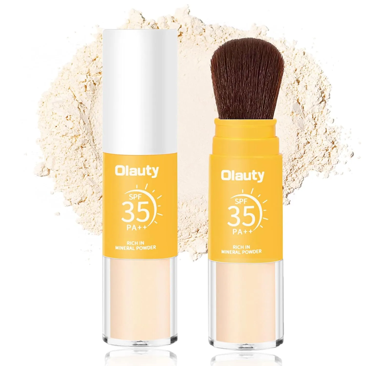 Setting Mineral Sunscreen Powder Mineral Brush Powder SPF 35 PA   Makeup Setting Powder for Face Oil Control Natural Matte Finish Light Breathable for All Skin