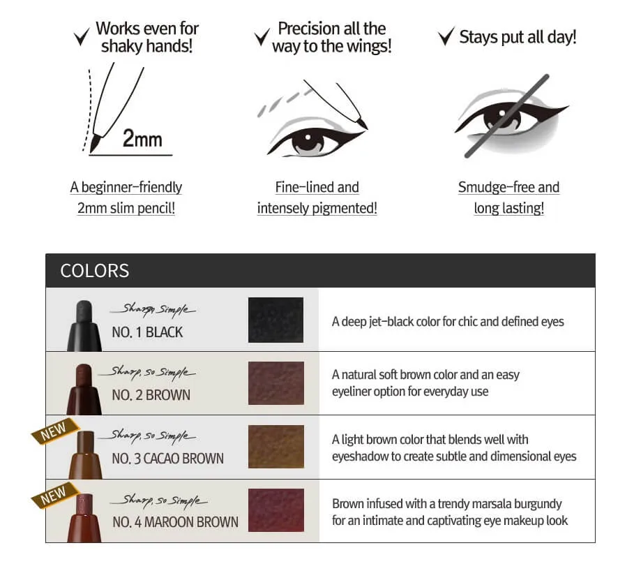 Sharp So Simple Waterproof Pencil Liner (6 Colours)