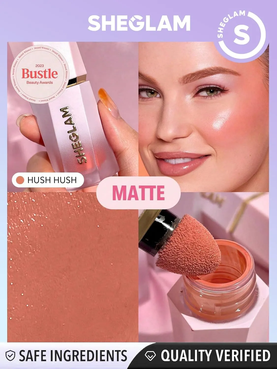 SHEGLAM Color Bloom Liquid Blush Makeup for Cheeks Matte Finish - Hush Hush