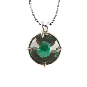 Siberian Green Quartz Radiant Heart Chain Pendant