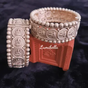 Silver Matte Finish Temple Style Bangles 2*6