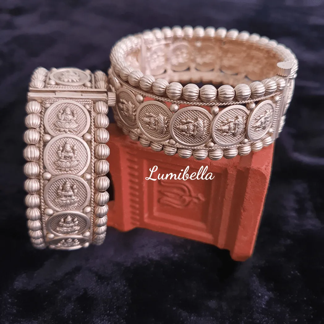Silver Matte Finish Temple Style Bangles 2*6