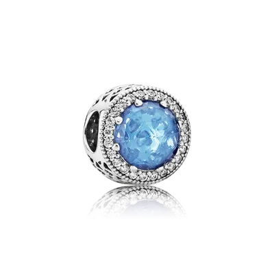 Sky Blue Radiant Hearts Charm  - PANDORA - 791725NBS
