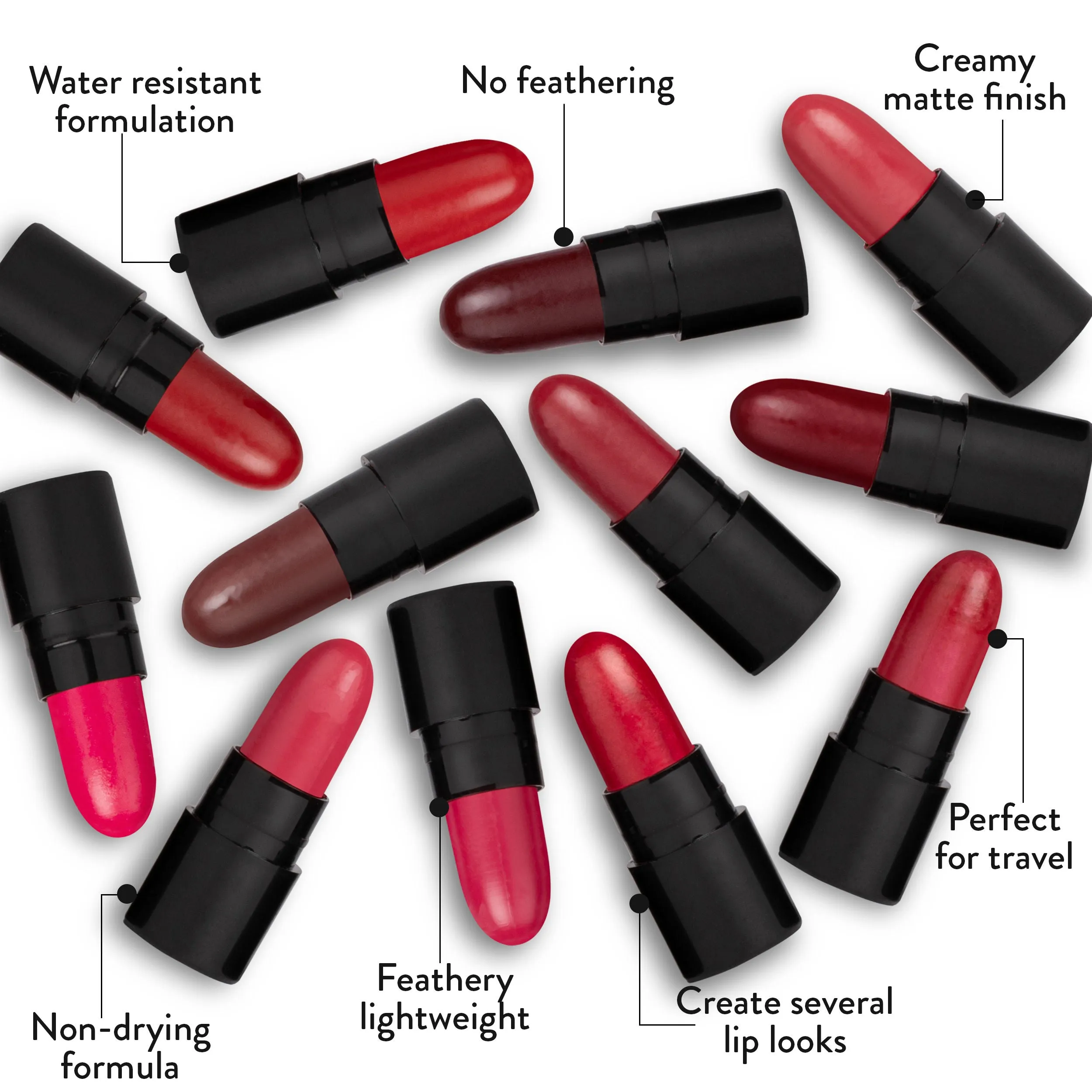 Stay Quirky Lipstick Soft Matte Minis|12 in 1|Long lasting|Smudgeproof|Multicolored| - For Our First Kiss Set of 12 Mini Lipsticks Kit 9 (14.4 g)