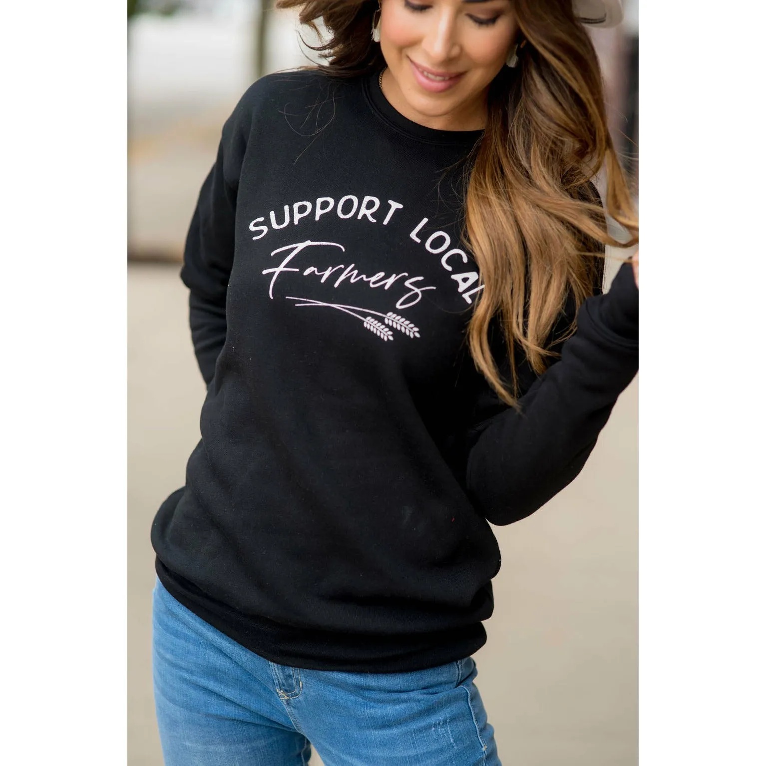 Support Local Farmers Wheat Crewneck