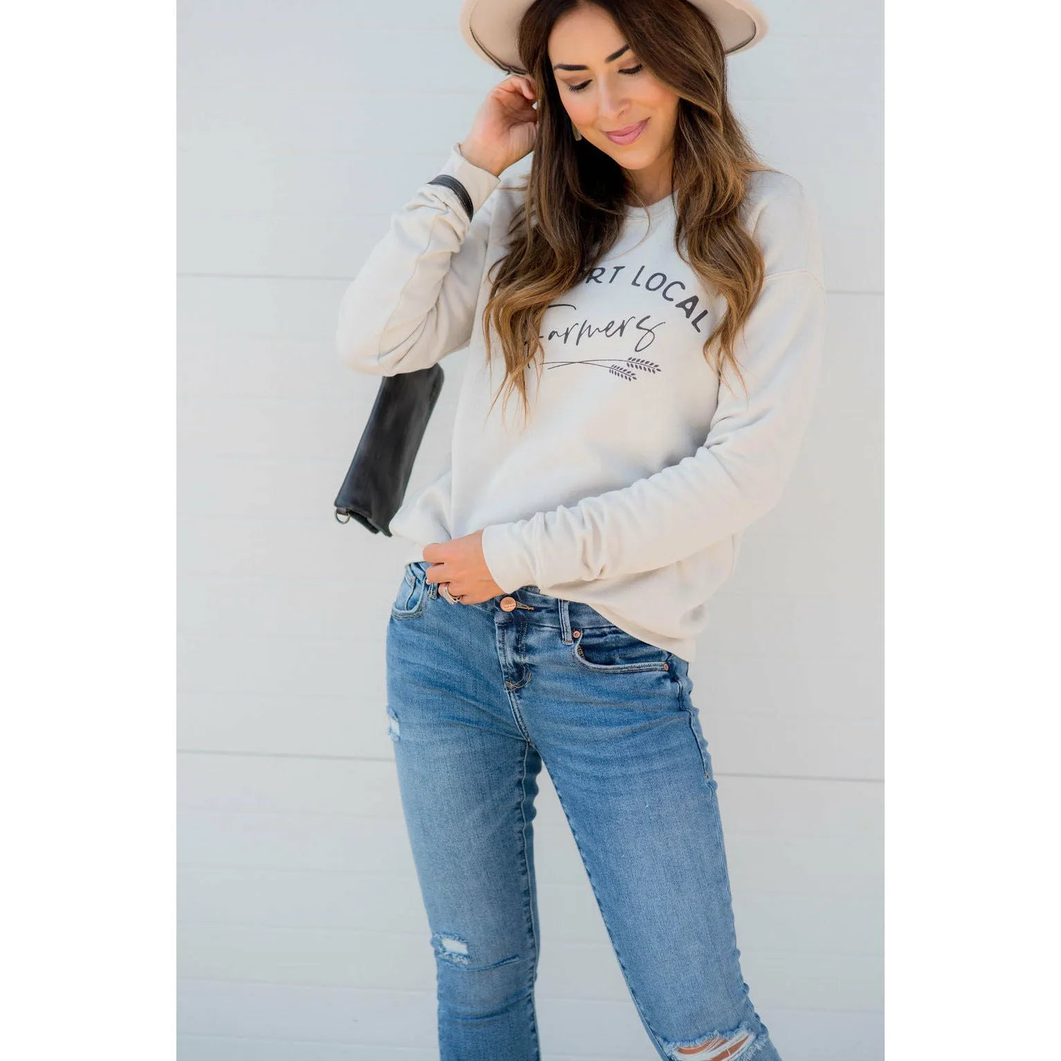 Support Local Farmers Wheat Crewneck
