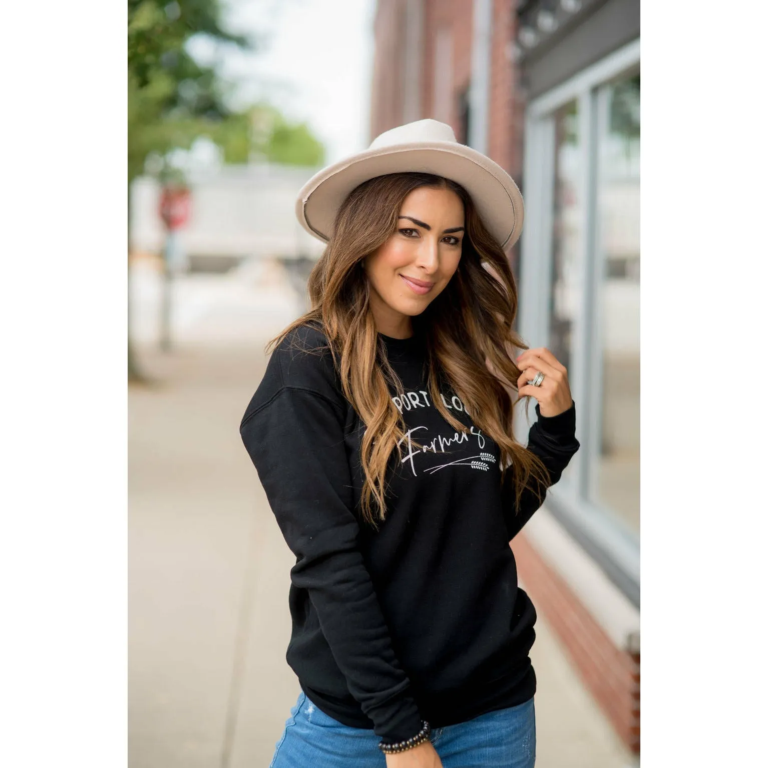 Support Local Farmers Wheat Crewneck