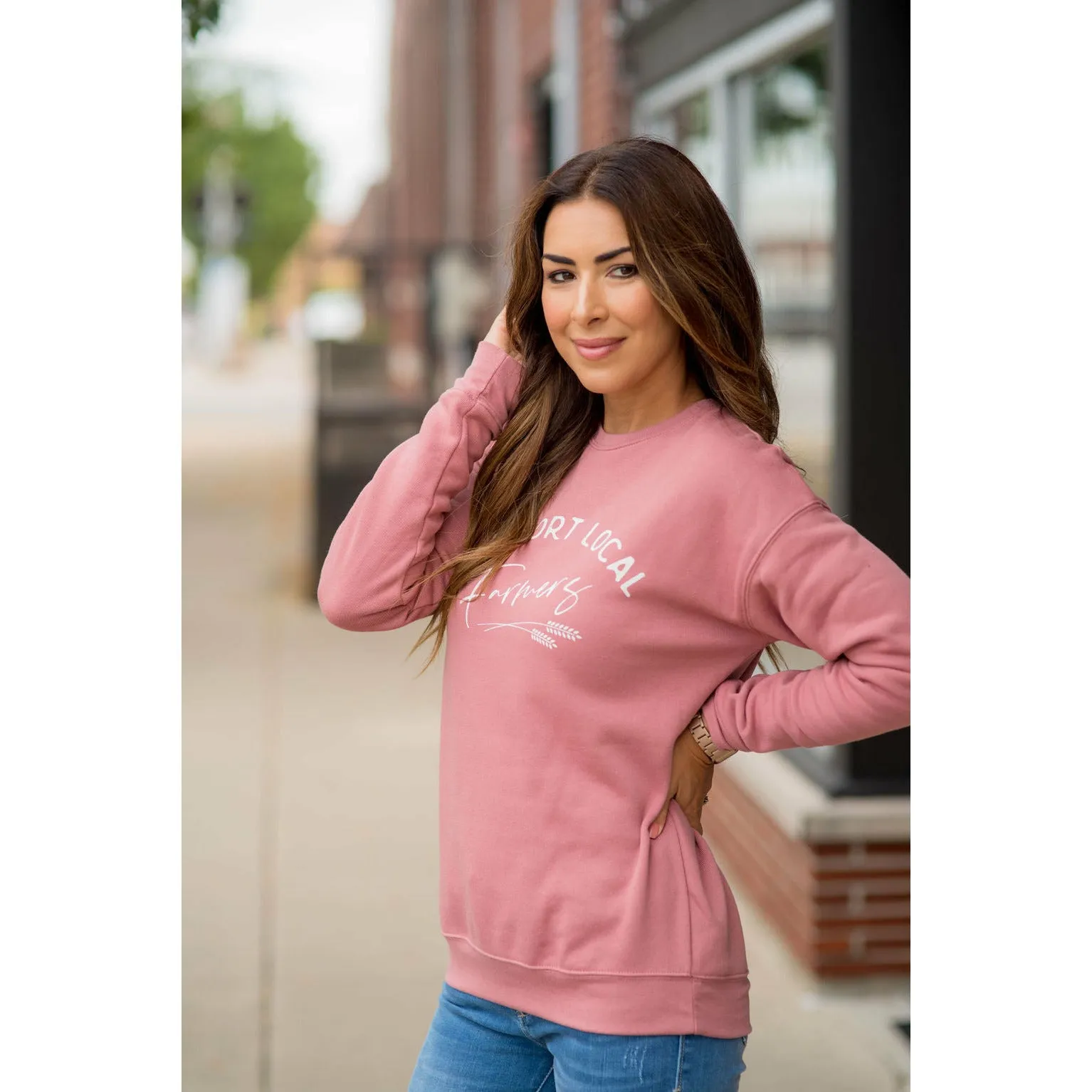 Support Local Farmers Wheat Crewneck