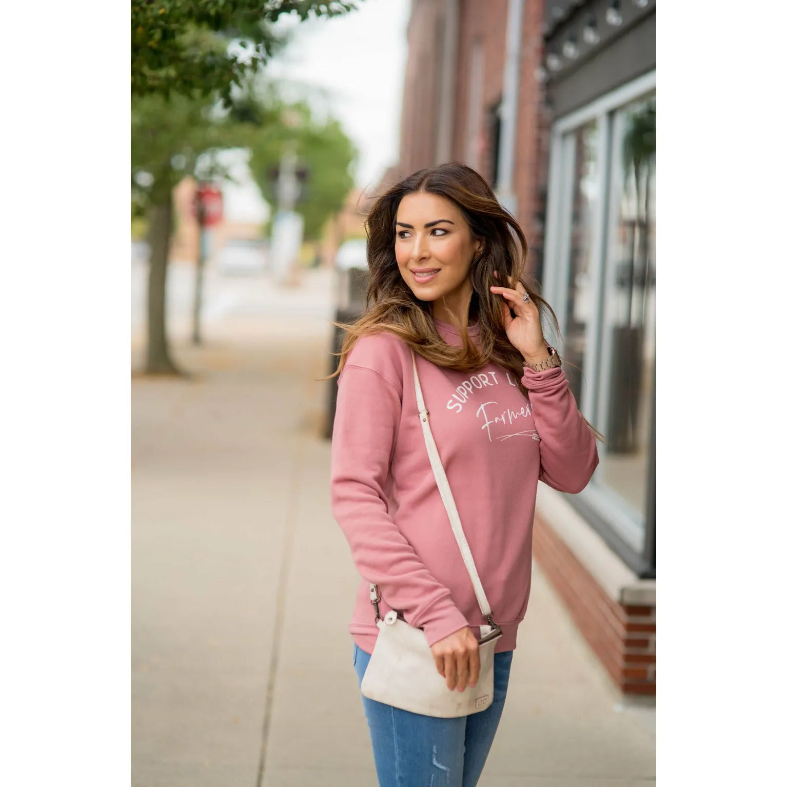 Support Local Farmers Wheat Crewneck