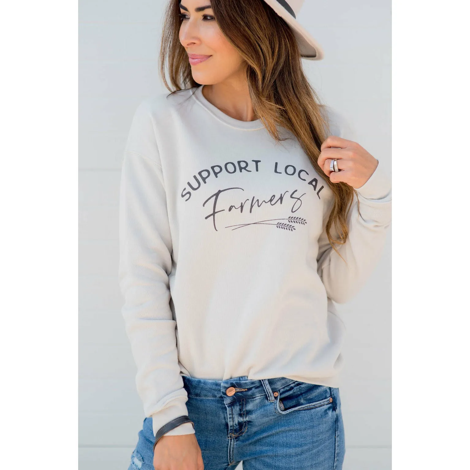 Support Local Farmers Wheat Crewneck