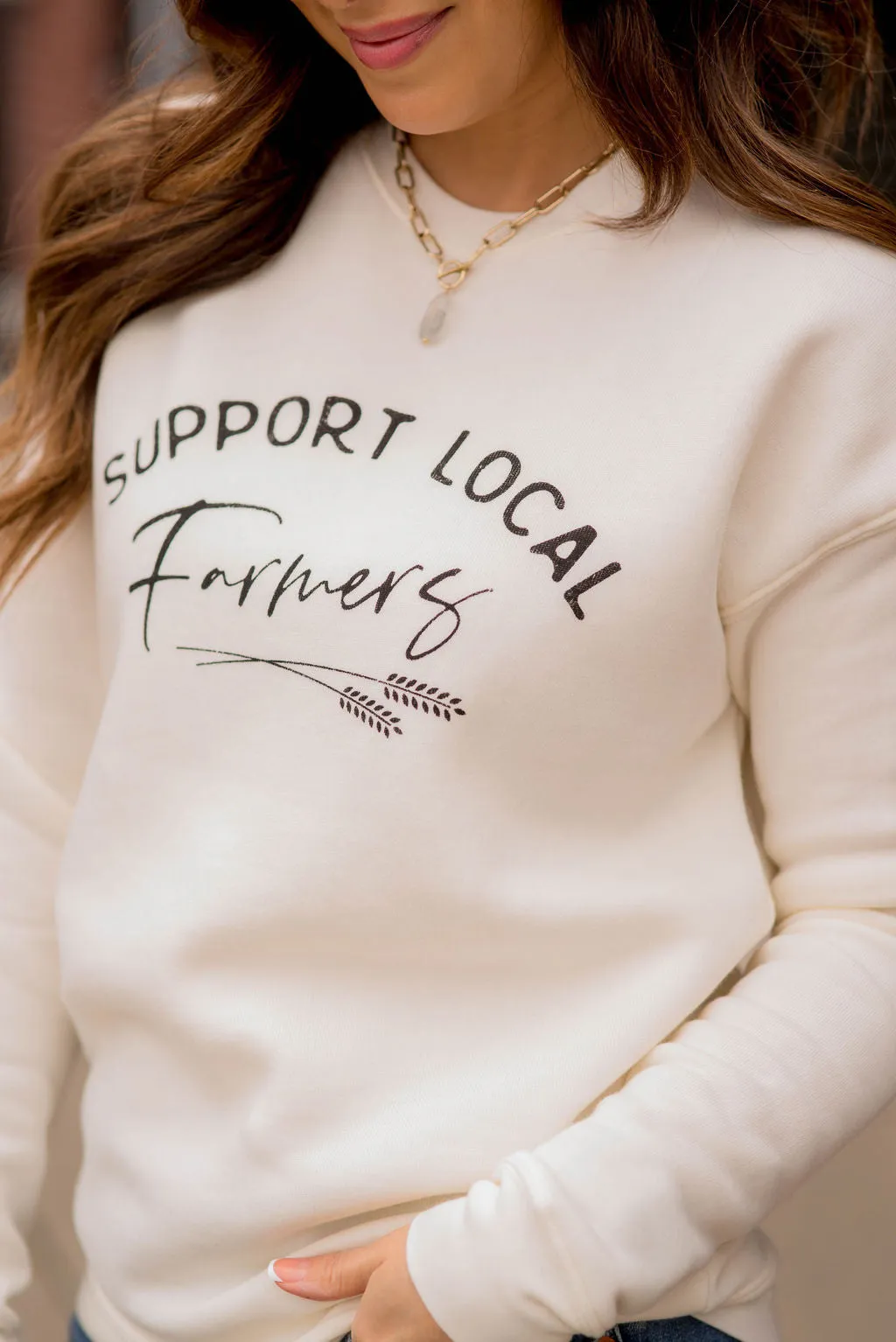 Support Local Farmers Wheat Crewneck