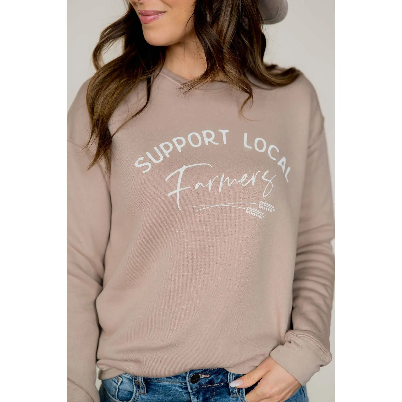 Support Local Farmers Wheat Crewneck