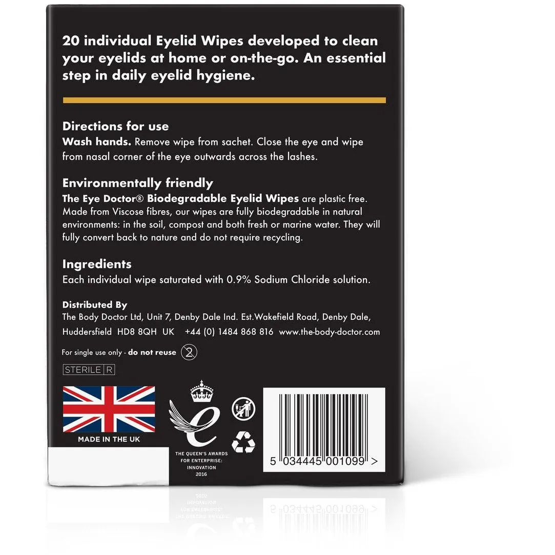 The Eye Doctor Lid Biodegradable Wipes - 20 Wipes