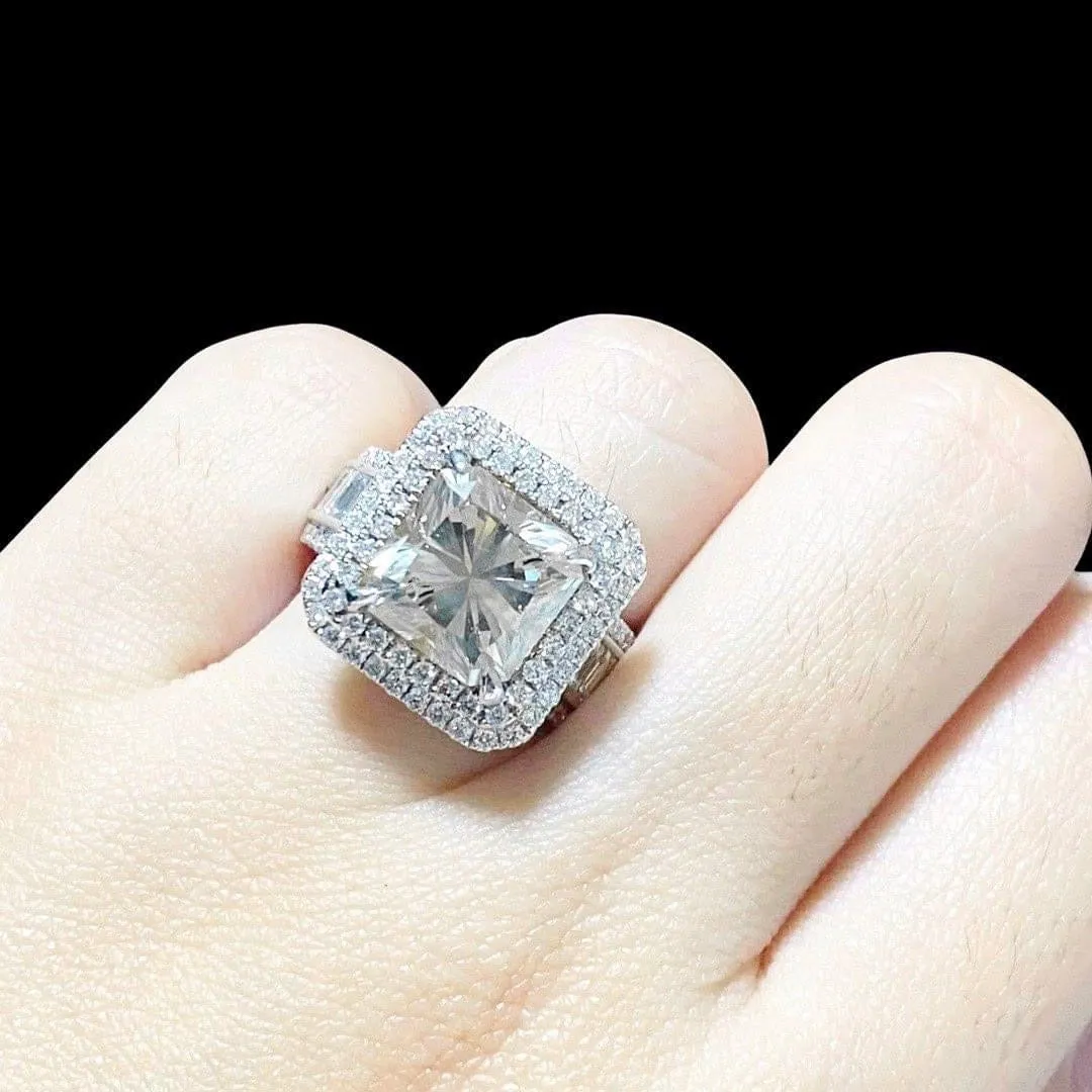 The Stolen LVNA Signatures | Archives 5.00ct Square Radiant Center Diamond Engagement Ring 18kt