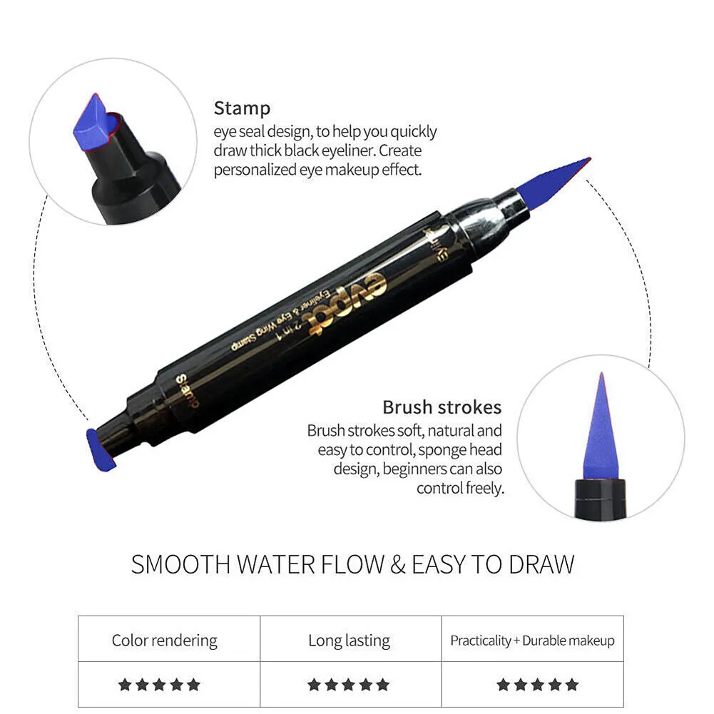 US Colorful Winged Eyeliner Stamp Waterproof Long Lasting Liquid Eye Pen Tool