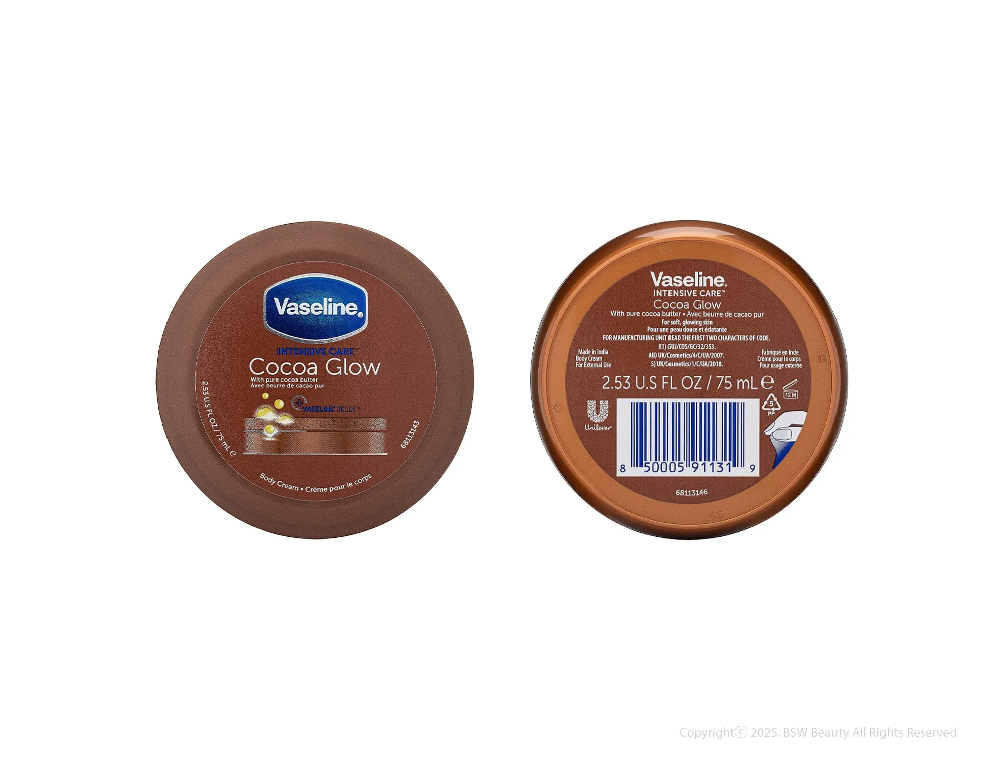 VASELINE COCOA GLOW BODY CREAM 2.53oz
