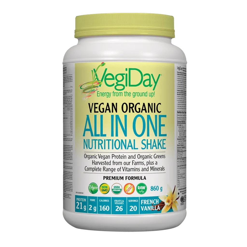 VegiDay Vegan Organic All in One Nutritional Shake French Vanilla Powder