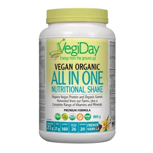 VegiDay Vegan Organic All in One Nutritional Shake French Vanilla Powder