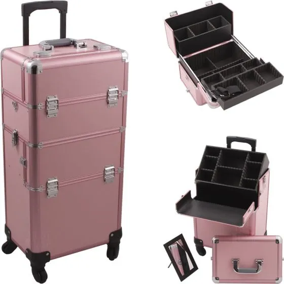 VER Beauty - Pink Matte Rolling Case