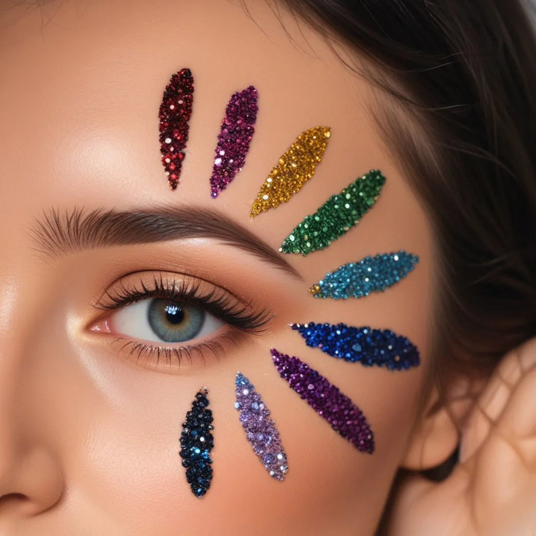 Vozwa Pink Color Glitter Eyeshadow Palette, Shimmery Finish Sparkle Glitter Eyeshadow Palette, Long Lasting Eye Makeup Palette | Easy-To-Blend Formula & Shiny Texture For Perfect Eye Makeup