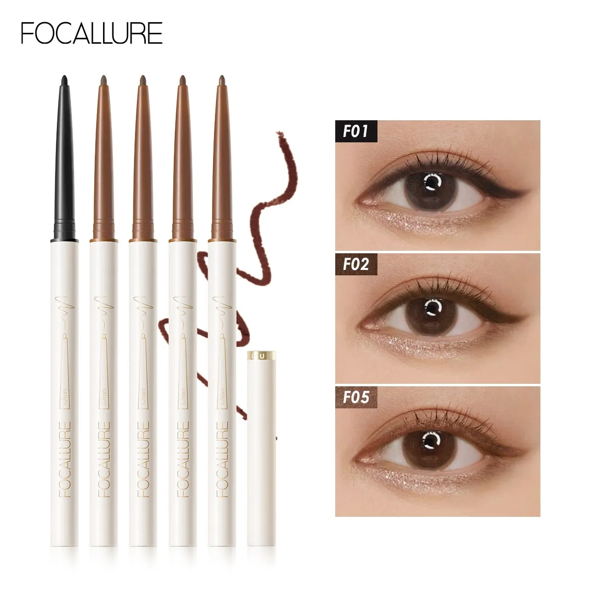 Waterproof Eyeliner Gel Ultra-slim 1.7mm Soft, High Pigment Professional