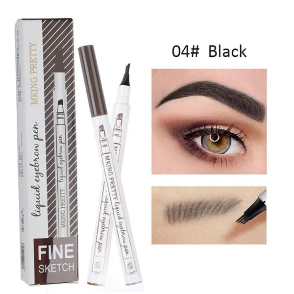 Waterproof Natural Eyebrow Pen Four-claw Eye Brow /Tint Makeup three Colors Eyebrow Pencil/ Brown Black Grey Brush Cosmetics