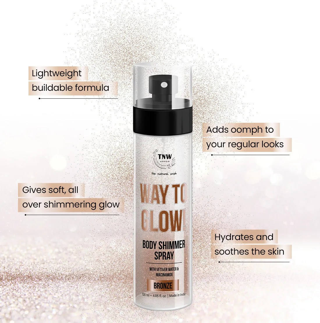 Way to Glow Body Shimmer Spray for Nourishes skin & Enhance skin texture