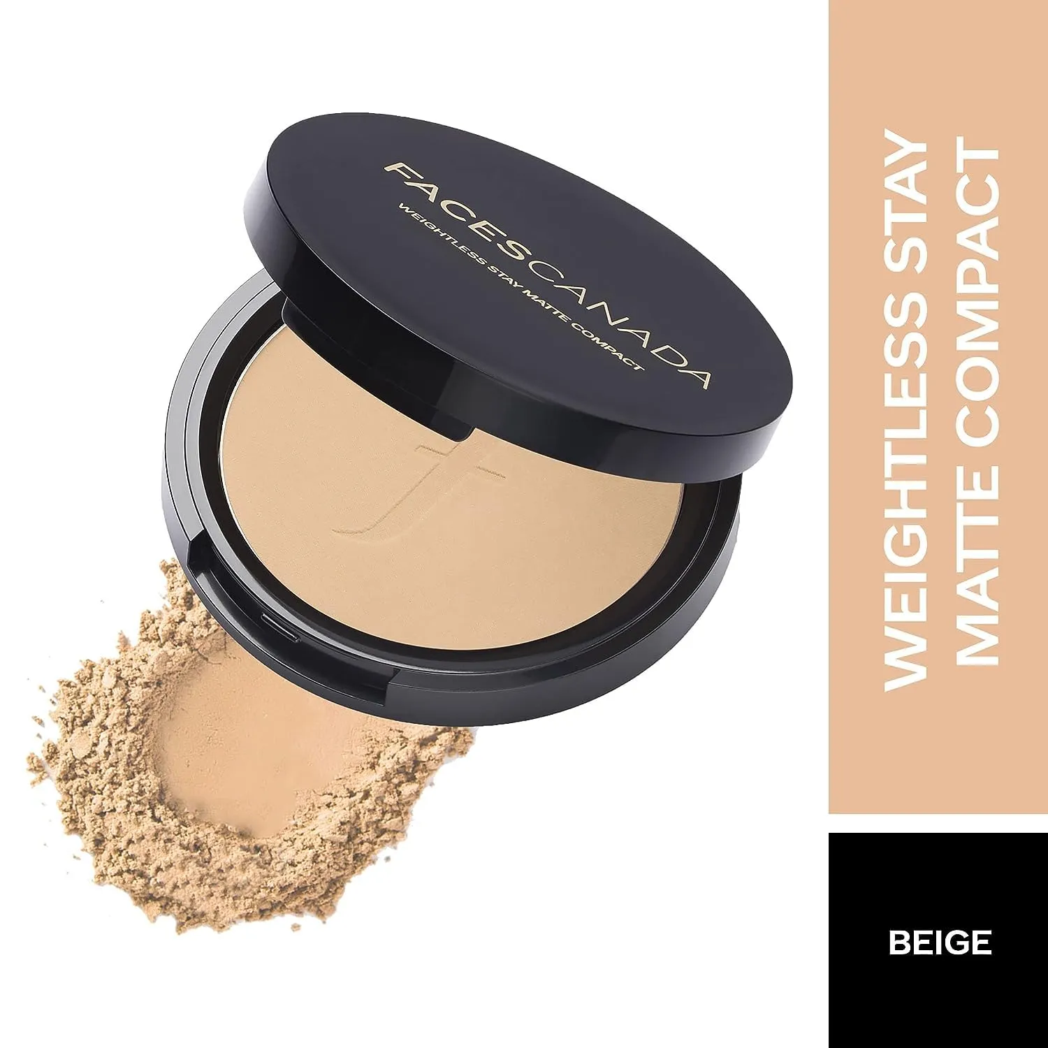 Weightless Stay Matte Finish Compact Powder - Beige, 9 g | Non Oily Matte Look | Evens Out Complexion | Hides Imperfections | Blends Effortlessly | Pressed Powder For All Skin Types