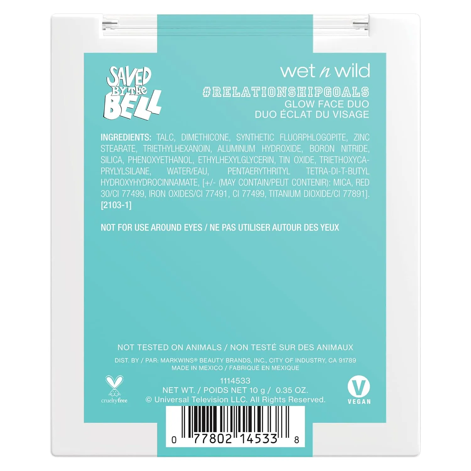 wet n wild Saved By The Bell Highlighter   Illuminator Glow Face Duo, Highlighter Makeup Powder, Illumniator Makeup Powder, Cruelty-Free Makeup, #Relationship Goals,1114533