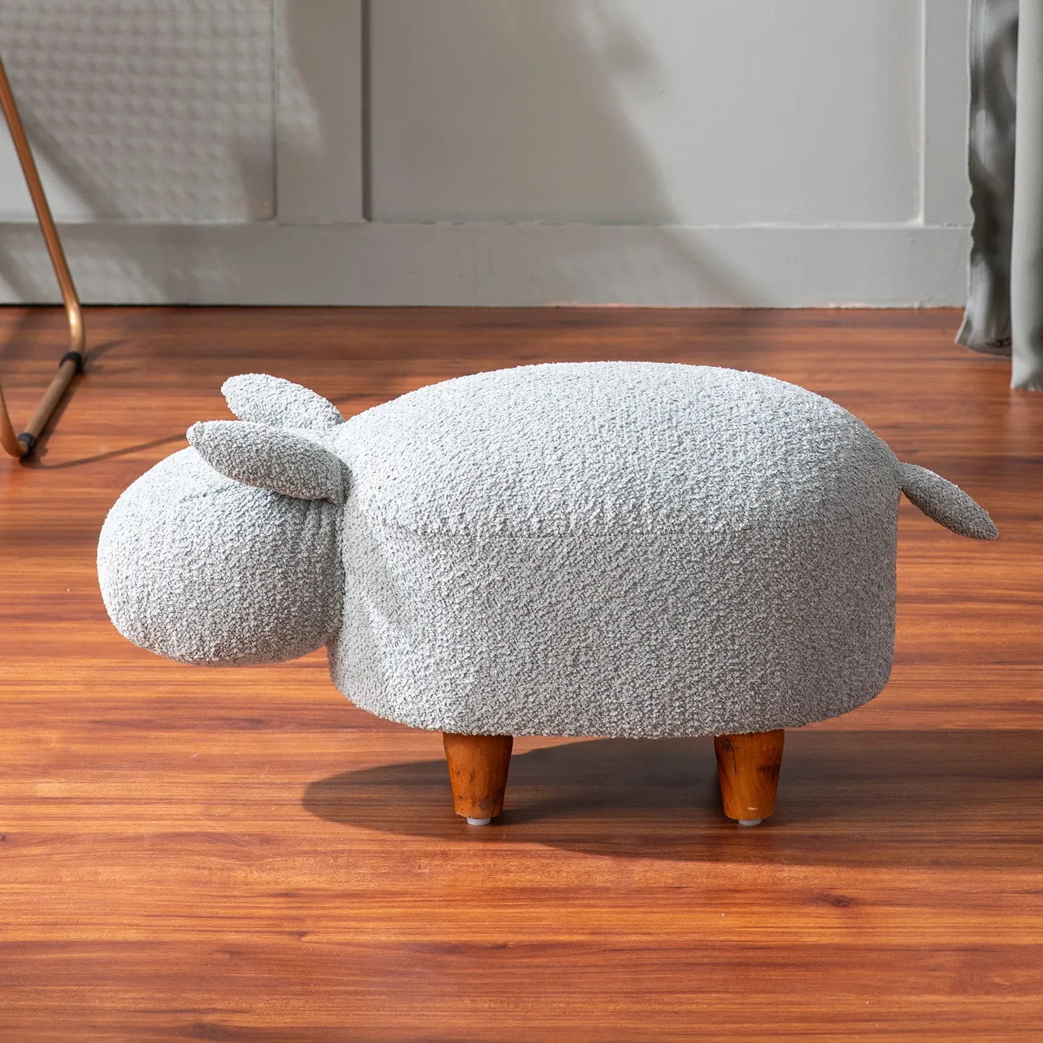 Whiskers Collection Bunny Rabbit Pouf Seating For Kids Room Pink & Blue Set Of 2