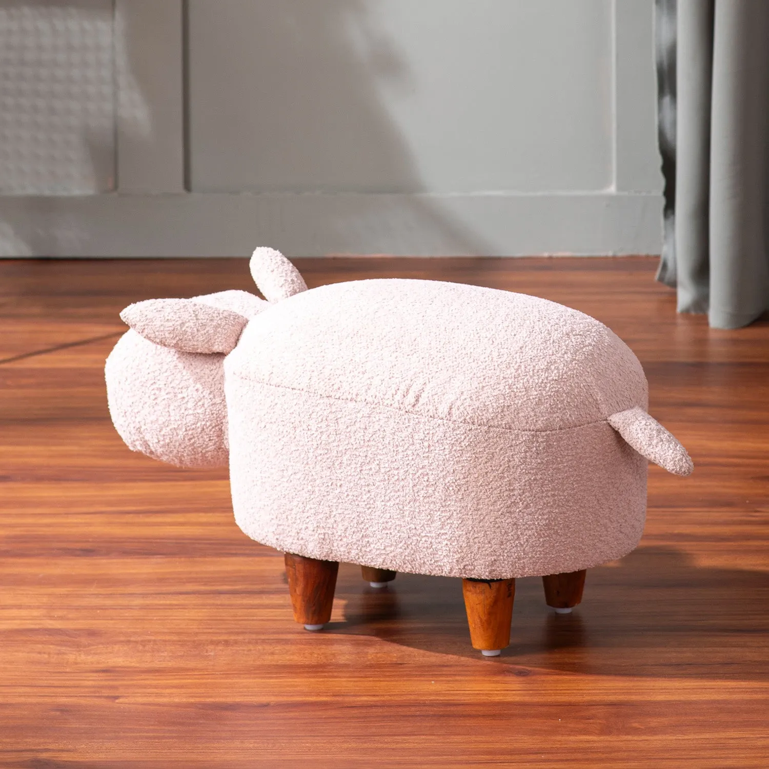 Whiskers Collection Bunny Rabbit Pouf Seating For Kids Room Pink & Blue Set Of 2