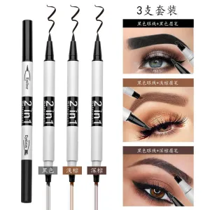 Wholesale double-ended four-pronged water waterproof non-smudge eyeliner eyebrow pencil JDC-EP-Minf003