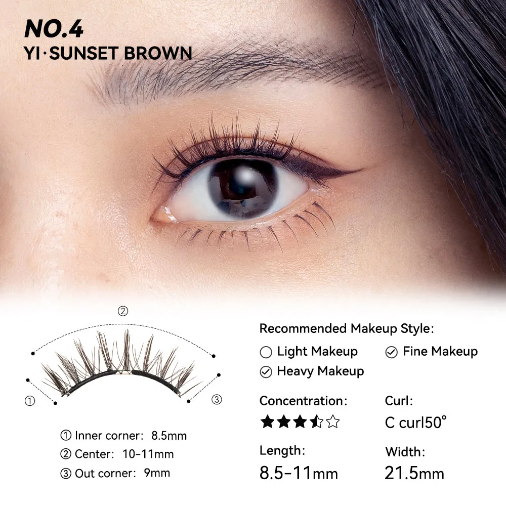 WOSADO® NO.4 Sunset Brown Soft Magnetic Eyelashes – Upgraded All-in-One Box