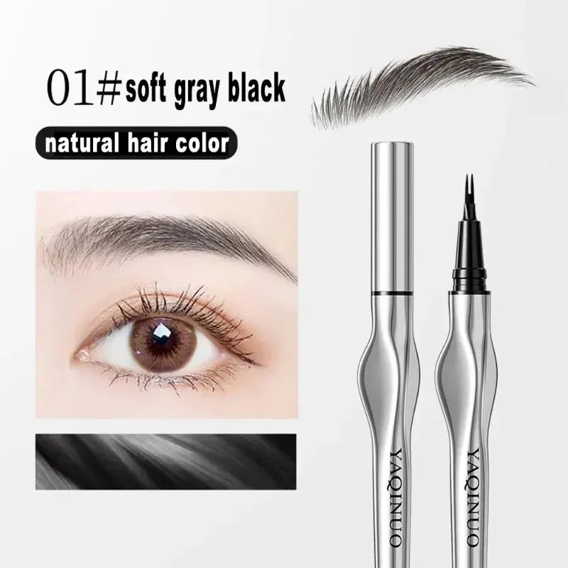 Yeknu Ultra-fine Wild Eyebrow Pencil Long Lasting Easy To Grip Eyebrow Tattoo Waterproof Thin Liquid Lying Silkworm Brow Pen Makeup