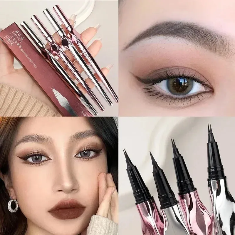 Yeknu Ultra-fine Wild Eyebrow Pencil Long Lasting Easy To Grip Eyebrow Tattoo Waterproof Thin Liquid Lying Silkworm Brow Pen Makeup