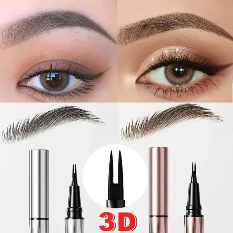 Yeknu Ultra-fine Wild Eyebrow Pencil Long Lasting Easy To Grip Eyebrow Tattoo Waterproof Thin Liquid Lying Silkworm Brow Pen Makeup