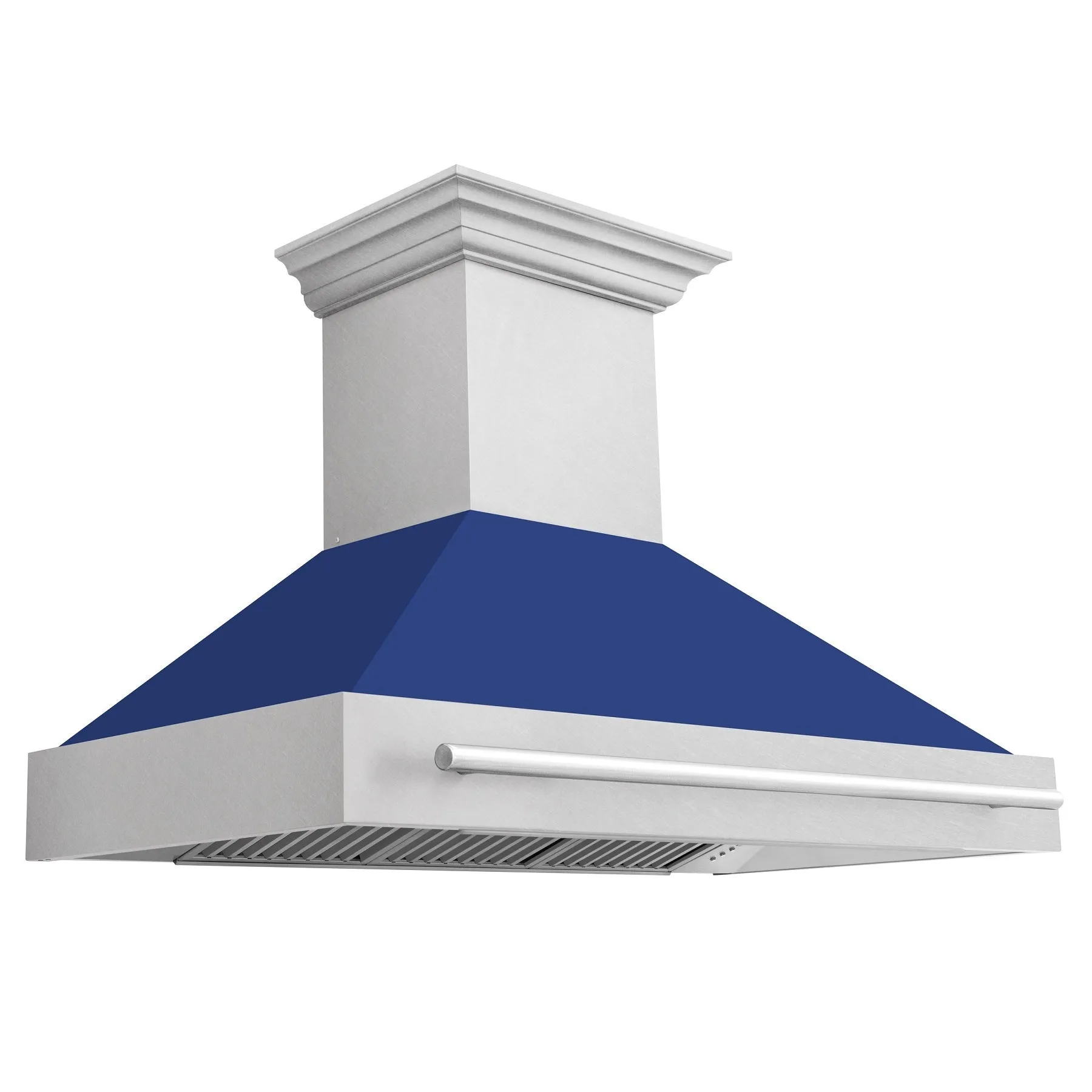 ZLINE 48" DuraSnow® Stainless Steel Range Hood with Blue Matte Shell (8654SNX-BM48)