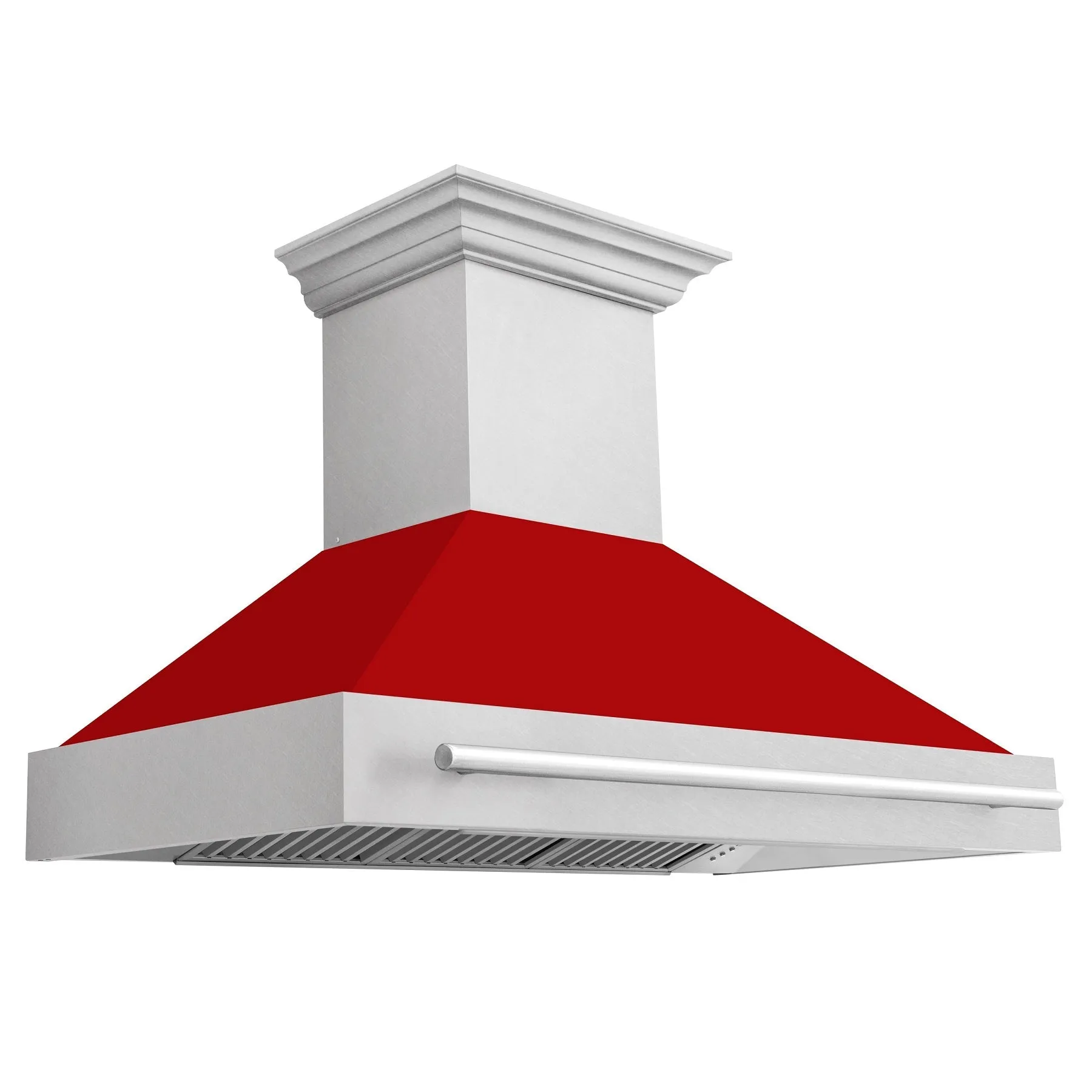 ZLINE 48" DuraSnow® Stainless Steel Range Hood with Red Matte Shell (8654SNX-RM48)